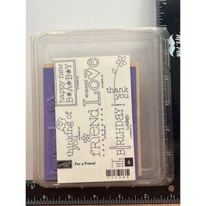 NIP STAMPIN' UP! 111083 FOR A FRIEND QUOTES WOOD MOUNTED RUBBER STAMP SET OF 6